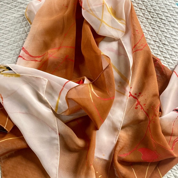 Large abstract CHIFFON scarf - Picture 8 of 12